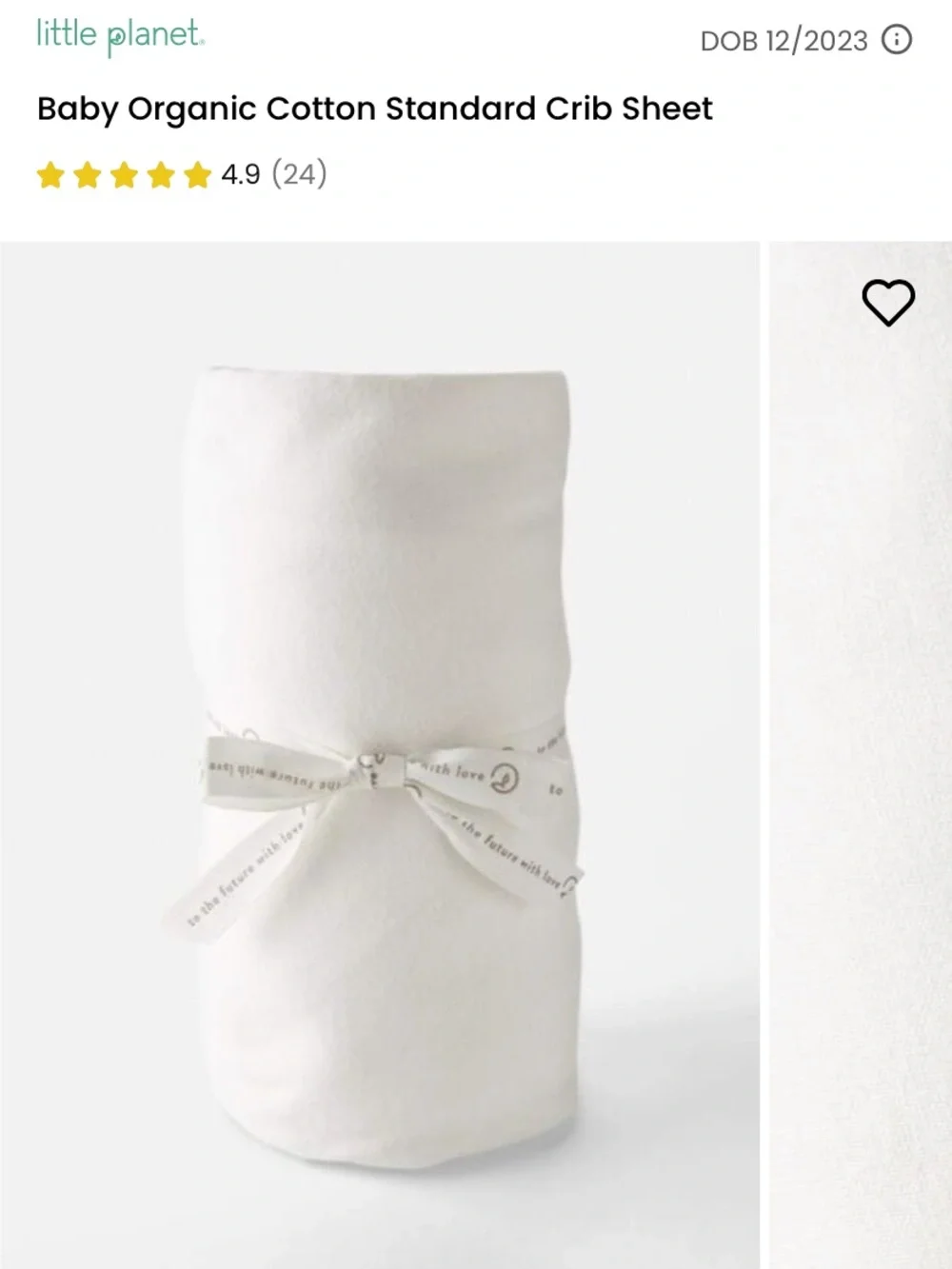 Carter's Baby Organic Cotton Crib Sheet - White